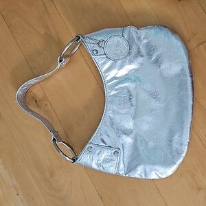 BEBE silver party purse